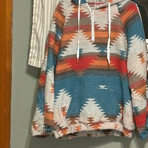 Colorful Aztec Print Hoodie